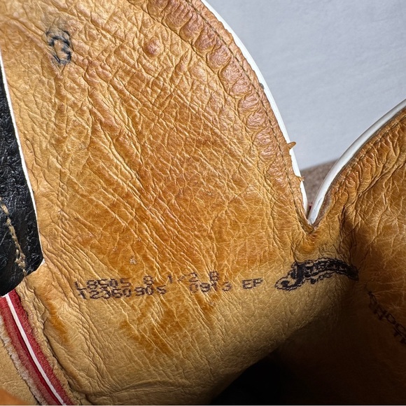 Justin Boots Red and Black ostrich square toe western cowgirl Cowboy Boots - Picture 3 of 13